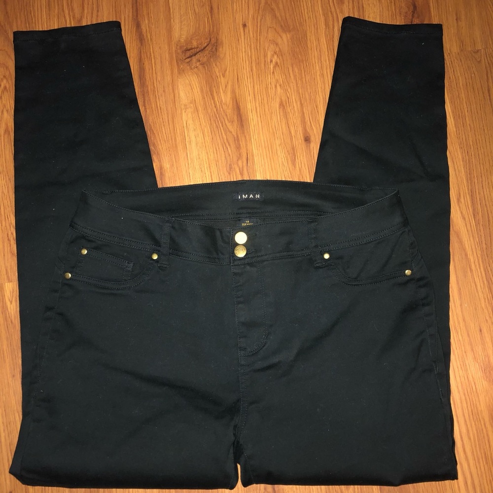 IMAN Black Straight Leg Jeans